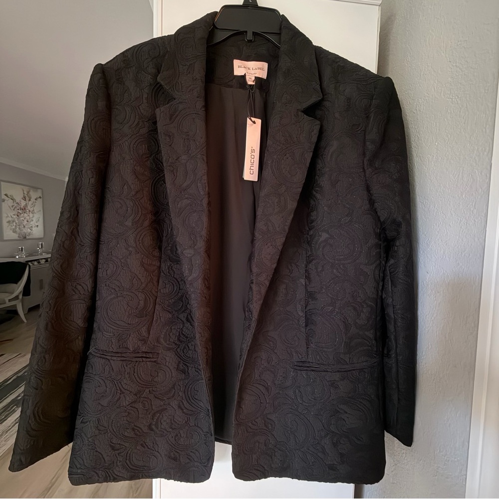 Chico's Elegant Black Lace Blazer